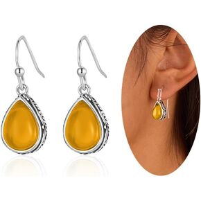 Vintage Teardrop Earrings for Women Trendy, Lightweight Birthstone Dangle Earrings with Silver Hook, Valentine's Day Gifts Jewelry in Saudi Arabia