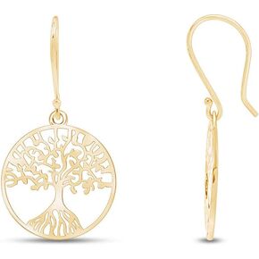Tree of Life Dangle Drop Earrings for Women – 14K Gold Plated 925 Sterling Silver Lightweight Earrings, Spiritual Meaningful Jewelry Gift in Saudi Arabia