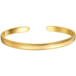 CAITLYNMINIMALIST 18K مطلية بالذهب الفضة المفتوحة الإسورة الكفة العصرية التراص سوار هدية للنساء in Kuwait