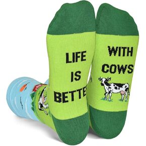 RosyClouds Cute Cow Print Socks - Funny Cow Gifts for Animal Lovers,Men and Women in Kuwait