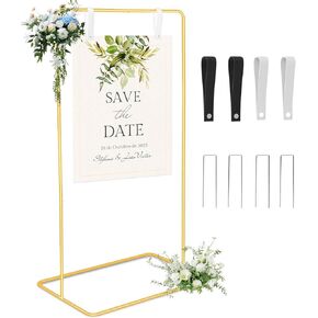 حامل لافتة ترحيب الزفاف، حامل لافتة زفاف قابل للتعديل، حامل حامل عالي التحمل مقاس 68 بوصة × 30 بوصة × 20 بوصة، مرحبًا بكم في حامل لافتة الزفاف الخاص بنا مع 4 أشرطة تعليق جلدية لحامل الملصقات، واقف على الأرض (أبيض) in Kuwait