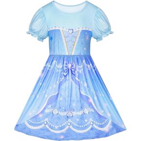 Play Tailor Princess Nightgowns Dresses for Girls Princess Pajamas Sleepwear with Puff Sleeve for Toddler Kids Girl in Kuwait