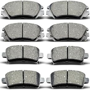 Front Rear Ceramic Brake Pad Set Compatible with 2008 Chevrolet Cobalt,2004-2012 Chevrolet Malibu,2007-2009 Pontiac G5, 2006-2010 Pontiac G6,2007-2009 Saturn Aura in Kuwait