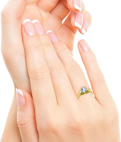 Galaxy Gold GG 0.76 Carat 14k Solid Gold Ring with Genuine Diamonds and Natural Oval-shaped Aquamarine in Saudi Arabia