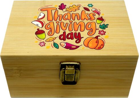 Bamboo Wooden Keepsake Memory Box Organizer, Decorative Storage Case with Hinged Lid (Christmas Snowman) in Saudi Arabia