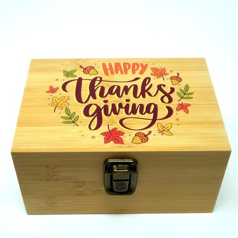 Bamboo Wooden Keepsake Memory Box Organizer, Decorative Storage Case with Hinged Lid (Christmas Snowman) in Saudi Arabia