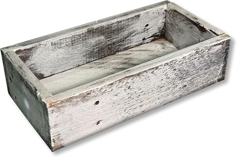 Decorative Barnwood Box | Authentic Rustic Weathered Wood Box for Table Decoration, Weddings, Parties, and Home (White Wash) in Saudi Arabia