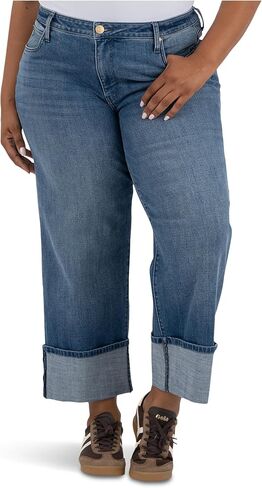 KUT from the Kloth Womens Plus Sienna High Rise Straight Leg-roll Up 5" in Saudi Arabia