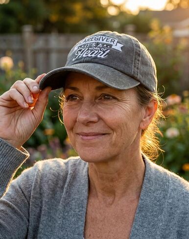 InnoBeta Caregiver Gifts Cap for Women - Adjustable Vintage Washed Cotton Embroidered Hat - Appreciation Thank You for Birthday, Christmas - Grey in Saudi Arabia