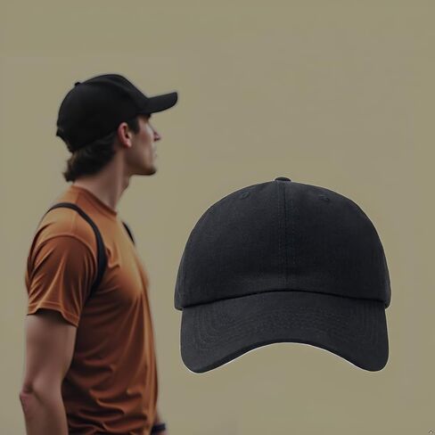 Hats for Men Classic Low Profile Adjustable Strapback Cotton Dad Hats Baseball Caps for Men and Women Black in Saudi Arabia