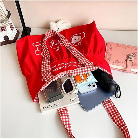 Womens Apple Canvas Tote Bag Y2k Whimsy Twee Accessories Funky Fruit Purse Charm Whimsical Lace Shoulder Handbag in Saudi Arabia