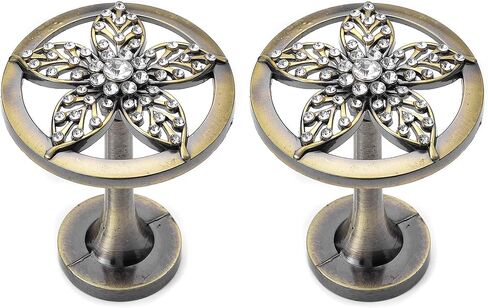 SUQ I OME Set of 2 Vintage Zinc Alloy Material Window Drapery Medallion Holdbacks, Curtain Tiebacks, Wall Hook, Tassel Holder, (Bronze Snowflake) in Saudi Arabia