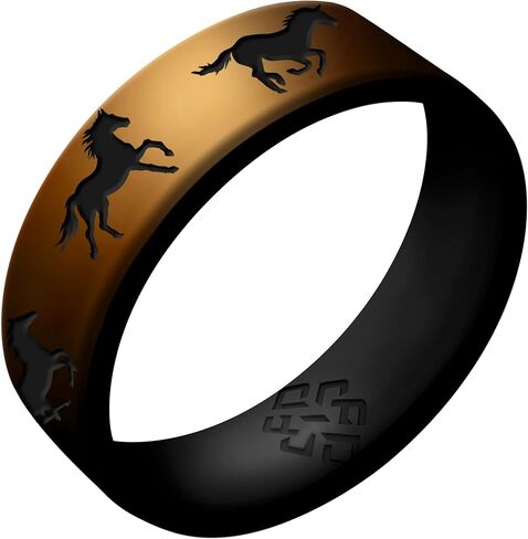 Knot Theory Horse Silicone Ring Men and Women Dual Layer Breathable Comfort Fit Wedding Engagement Band in Saudi Arabia