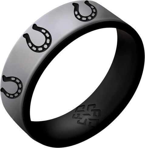 Knot Theory Horse Silicone Ring Men and Women Dual Layer Breathable Comfort Fit Wedding Engagement Band in Saudi Arabia
