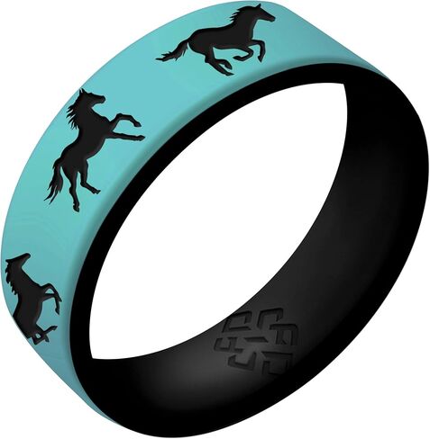 Knot Theory Horse Silicone Ring Men and Women Dual Layer Breathable Comfort Fit Wedding Engagement Band in Saudi Arabia