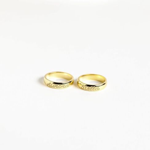 CAITLYNMINIMALIST 18K الذهب والفضة الاسترليني والذهب الوردي رسالة شخصية اسم رقيقة خاتم ذهبي مخصص هدية للأم in Kuwait