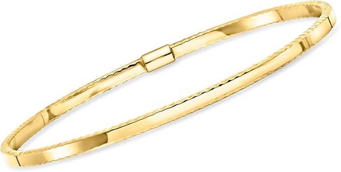 Pure Collection by Ross-Simons Italian 14kt Yellow Gold Ribbed-Edge Bangle Bracelet in Saudi Arabia