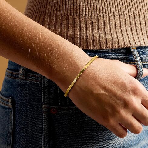 Pure Collection by Ross-Simons Italian 14kt Yellow Gold Ribbed-Edge Bangle Bracelet in Saudi Arabia