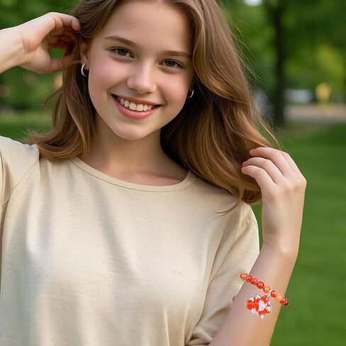 Fox Gifts Fox Charm Bracelet Agate Jewelry for Women Fox Granddaughter Daughter Niece Birthday Gifts in Kuwait