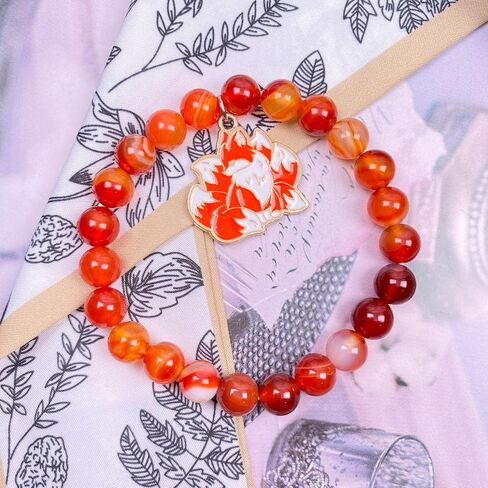 Fox Gifts Fox Charm Bracelet Agate Jewelry for Women Fox Granddaughter Daughter Niece Birthday Gifts in Kuwait