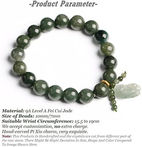 Lucky Bracelet, Feng Shui Bracelet,Jade Bracelet Feng Shui Pi Xiu Wealth Bracelet 7A Fei Cui Jade Bangle Green Chakra Crystal Bracelet Pi Yao Lucky Charm Talisman Amulet for Love Money Luck Warding-of in Saudi Arabia
