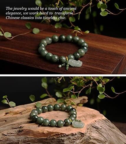 Lucky Bracelet, Feng Shui Bracelet,Jade Bracelet Feng Shui Pi Xiu Wealth Bracelet 7A Fei Cui Jade Bangle Green Chakra Crystal Bracelet Pi Yao Lucky Charm Talisman Amulet for Love Money Luck Warding-of in Saudi Arabia