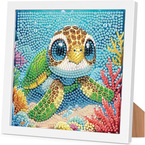 Cat Diamond Art Kits for Kids with Frame-Cat Diamond Art for Kids Ages 4-8-12 with Frame,Animals Diamond Painting Kits for Kids for Gift Home Wall Decoration(7x7inch) in Kuwait
