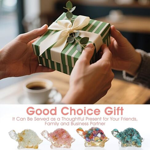 4Pcs Crystal Turtle Figurine Set Handmade Mini Sea Turtle Resin Decor Lucky Turtles divination Decor for Home Office Fish Tank Colorful Healing Crystal Animal Statue for Desk Shelf or Meditation Space in Saudi Arabia