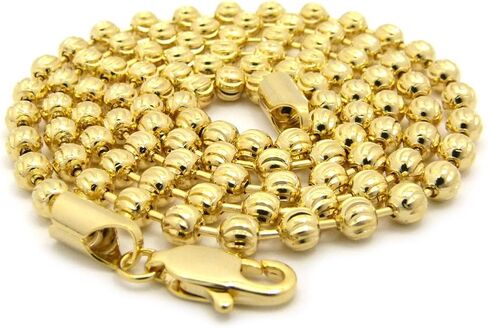 Fashion 21 Hip Hop Moon Cut 4mm 24", 4mm 30" Ball Chain in Gold Tone (2 XGC1 in Saudi Arabia