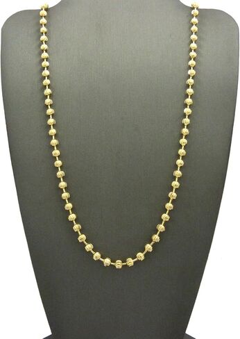 Fashion 21 Hip Hop Moon Cut 4mm 24", 4mm 30" Ball Chain in Gold Tone (2 XGC1 in Saudi Arabia
