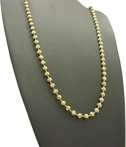 Fashion 21 Hip Hop Moon Cut 4mm 24", 4mm 30" Ball Chain in Gold Tone (2 XGC1 in Saudi Arabia