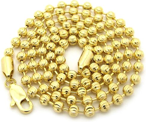 Fashion 21 Hip Hop Moon Cut 4mm 24", 4mm 30" Ball Chain in Gold Tone (2 XGC1 in Saudi Arabia