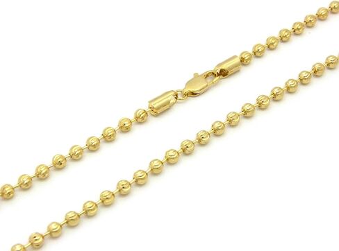 Fashion 21 Hip Hop Moon Cut 4mm 24", 4mm 30" Ball Chain in Gold Tone (2 XGC1 in Saudi Arabia