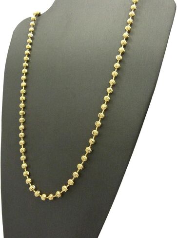 Fashion 21 Hip Hop Moon Cut 4mm 24", 4mm 30" Ball Chain in Gold Tone (2 XGC1 in Saudi Arabia