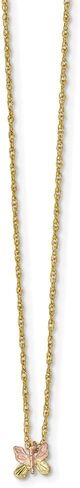 Sonia Jewels Solid 10k Tri-Color Black Hills Gold Butterfly Necklace Chain (6.7mm) in Saudi Arabia