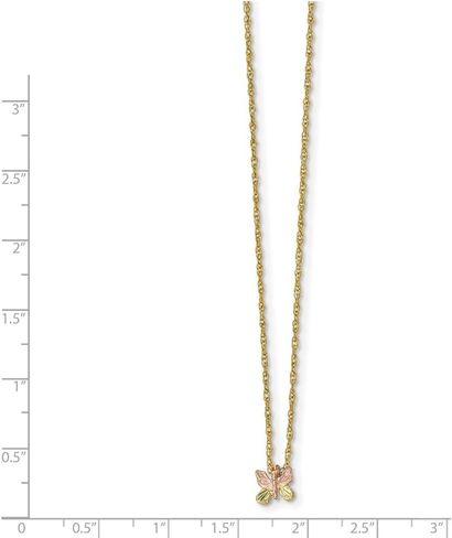 Sonia Jewels Solid 10k Tri-Color Black Hills Gold Butterfly Necklace Chain (6.7mm) in Saudi Arabia