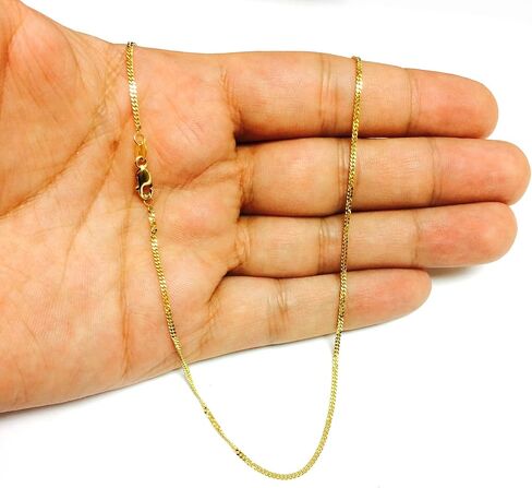 Jewelry Affairs 14k Yellow Gold Gourmette Chain Necklace, 1.5mm, in Saudi Arabia