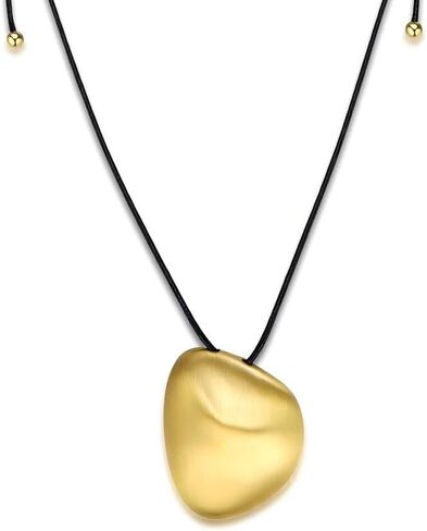 Large Pendant Necklace for Women, Long Pendant Necklace, Boho Necklace, Gold Pendant, Adjustable length, Jewelry Gift for Women in Saudi Arabia