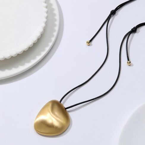 Large Pendant Necklace for Women, Long Pendant Necklace, Boho Necklace, Gold Pendant, Adjustable length, Jewelry Gift for Women in Saudi Arabia