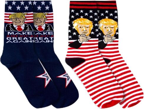 x xotic tech 2 Pairs Donald Trump Socks Make USA Great Again 2024 USA Republican Election Lets Go Brandon Funny Socks Gag Gifts For Men Women in Saudi Arabia