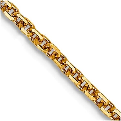 JewelryWeb 10k Yellow Gold Solid Sparkle Cut Cable Chain Necklace Chain-Necklace for Women and Men in Choice of Lengths in Saudi Arabia