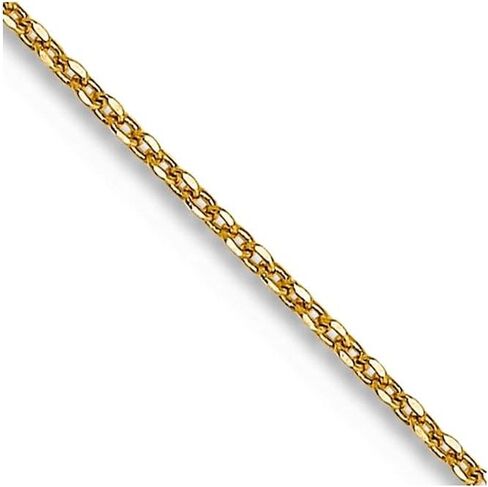 JewelryWeb 10k Yellow Gold Solid Sparkle Cut Cable Chain Necklace Chain-Necklace for Women and Men in Choice of Lengths in Saudi Arabia