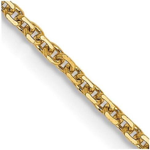 JewelryWeb 10k Yellow Gold Solid Sparkle Cut Cable Chain Necklace Chain-Necklace for Women and Men in Choice of Lengths in Saudi Arabia