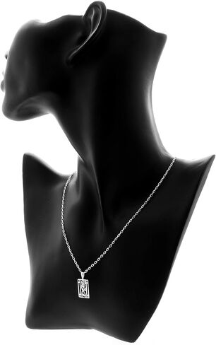 Alexander Castle 925 Sterling Silver Charles Rennie Mackintosh Necklace for Women with 18" Silver Chain & Jewelry Gift Box - 20mm x 10mm in Saudi Arabia