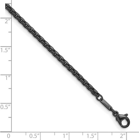 JewelryWeb الفولاذ المقاوم للصدأ الأسود Pvd 2.7mm مربع سلسلة قلادة 18 بوصة سلسلة قلادة للنساء والرجال in Saudi Arabia