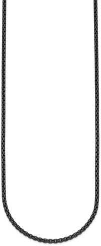 JewelryWeb الفولاذ المقاوم للصدأ الأسود Pvd 2.7mm مربع سلسلة قلادة 18 بوصة سلسلة قلادة للنساء والرجال in Saudi Arabia