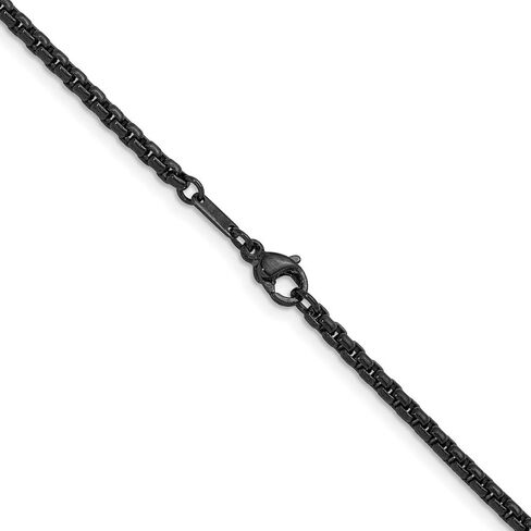 JewelryWeb الفولاذ المقاوم للصدأ الأسود Pvd 2.7mm مربع سلسلة قلادة 18 بوصة سلسلة قلادة للنساء والرجال in Saudi Arabia