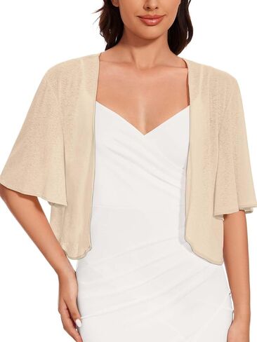 Women Bolero Shrug Cardigan Open Front Cover Up Sheer Short Sleeve Kimonos for Evening Dress(Pink,2XL in Saudi Arabia