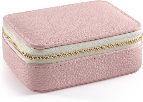 Genuine Leather Travel Pill Organizer Box Case 1 Times a Day for Purse for Women, Cute Medicine Pill Holder Containers for Vitamin Small Weekly Daily 7 Day Am Pm Pill Organizer(Pink) in Kuwait