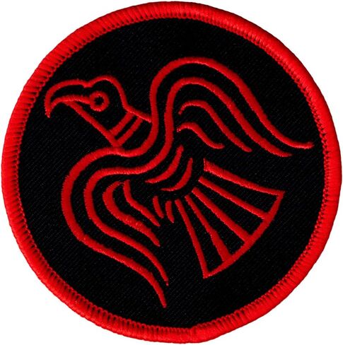 Odin's Raven Red Embroidered Patch Viking Iron-on Norway Flag Banner in Saudi Arabia